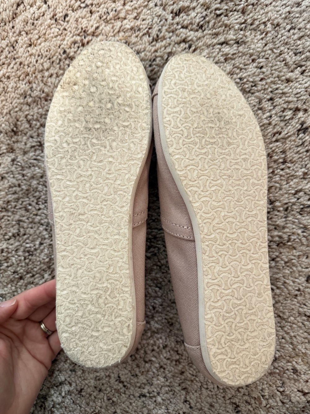 TOMS Women's Canvas Slip-On Moccasins in Nude - Picture 3 of 3